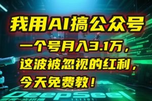 我用AI搞公众号，一个号月入3.1万，这波被忽视的红利，今天免费教！-小海哥资源站