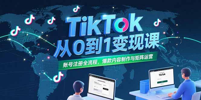 图片[1]-TikTok从0到1变现课，账号注册全流程，爆款内容制作与矩阵运营-小海哥资源站
