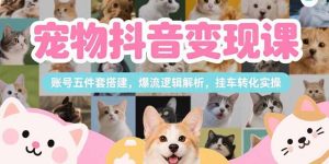 宠物抖音变现课，账号五件套搭建，爆流逻辑解析，挂车转化实操-小海哥资源站