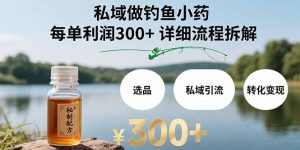 私域做钓鱼小药 每单利润300+ 详细流程拆解 -小海哥资源站